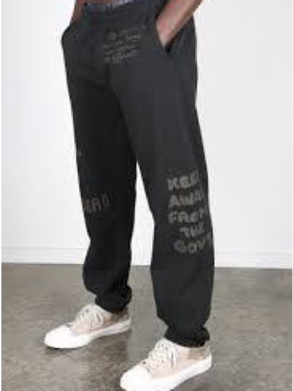 Brain Dead Graphic Printed Sweatpants Black Medium Heavyweight Streetwear